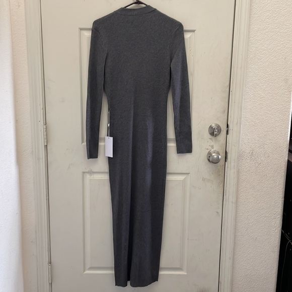 Torn By Ronny Kobo Women's Vianne Button Down Midi Knit Sweater Dress Charcoal L - Picture 9 of 11